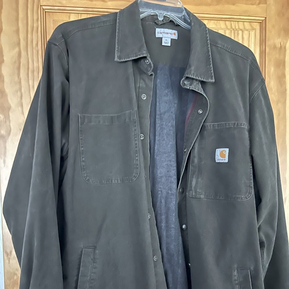 Carhartt Shirt Jacket, Men's XL, Olive Green